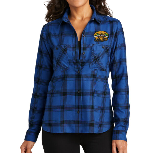 Port Authority® Ladies Plaid Flannel Shirt - Embroidered Logo Thumbnail